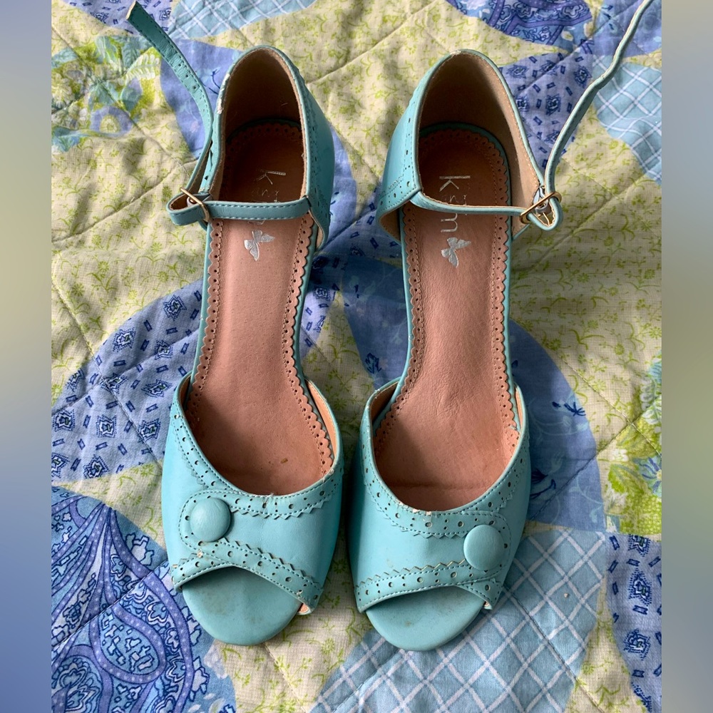 Blue Open Toed Heels